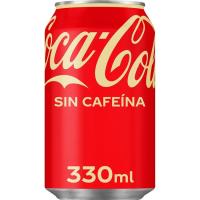 Refresc de cola sense cafeïna COCA-COLA, llauna 33 cl