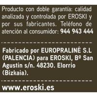 Turrón praliné de chocolate con almendras EROSKI, tableta 250 g