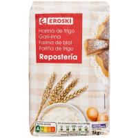 Harina de trigo para repostería EROSKI, paquete 1 kg