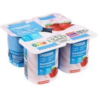 Iogurt desnatat amb maduixes EROSKI, pack 4x125 g