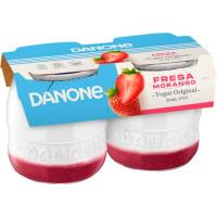Iogurt original amb maduixes DANONE, pack 2x130 g