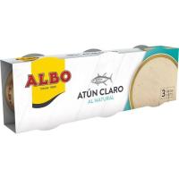 Tonyina clara al natural ALBO, pack 3x65 g