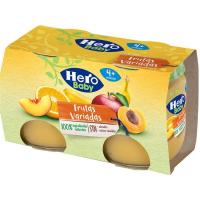 Potet de fruites variades des de 4t mes HERO, pack 2x120 g
