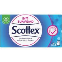 Pañuelos de papel SCOTTEX, paquete 12 uds