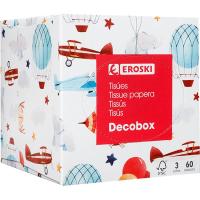 Mocador facial cub deco EROSKI, caixa 60 u