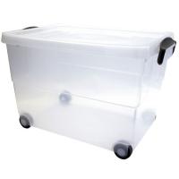 Caixa de plàstic amb tapa i rodes DENOX, 60 litres, 590x400x380mm