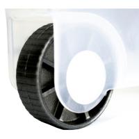 Caixa de plàstic amb tapa i rodes DENOX, 60 litres, 590x400x380mm