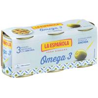 Olives farcides omega3 mini LA ESPAÑOLA, pack 3x36 g